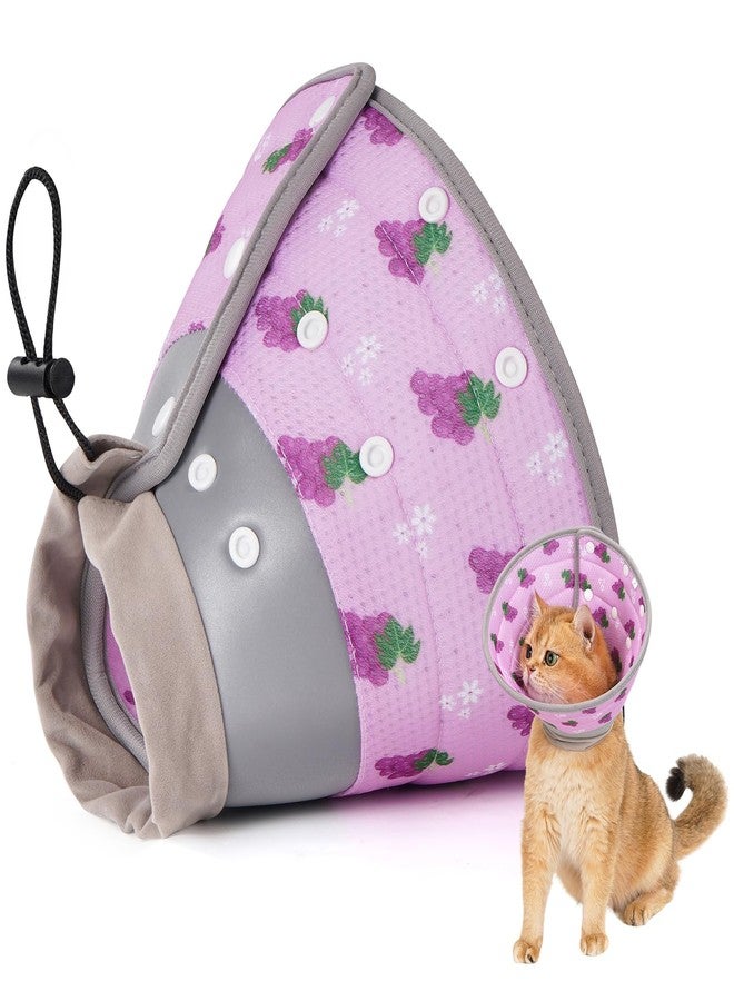 Avont Cat Cone Collar Soft to Stop Licking, Adjustable Foldable Lightweight Kitten Recovery Collar After Surgery for Small Dogs, Elizabeth Cone of Shame Alternative -Grape(S) - Image 1